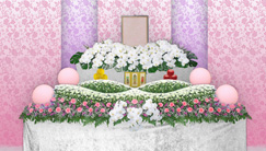 家族葬プランの祭壇